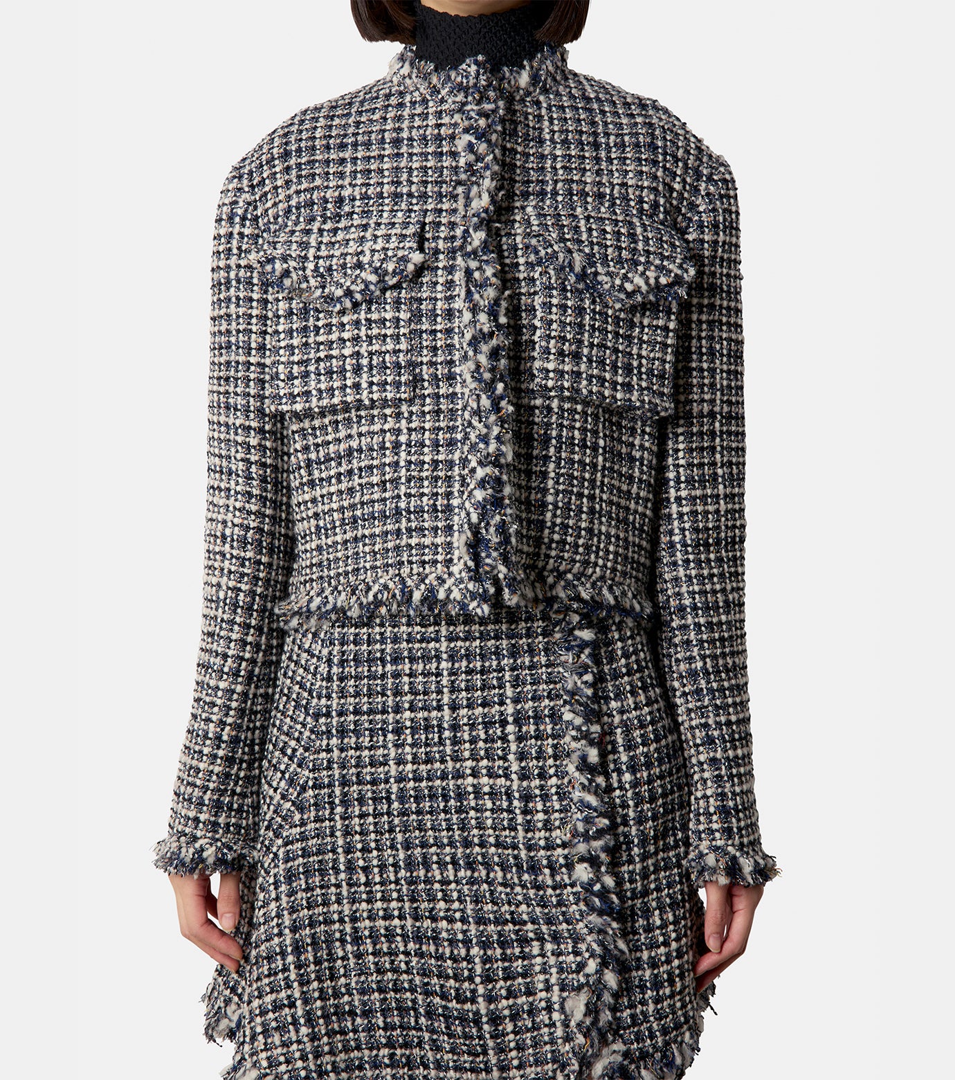 【LOEUVRE】 Oversized tweed jacket 2色 ★送料関税込み★ LOEUVRE（ルエブル） Oversized tweed jacket - 00 （CREAM