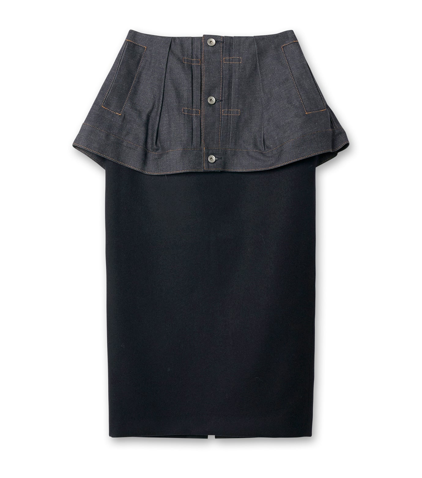 Denim x Melton Skirt