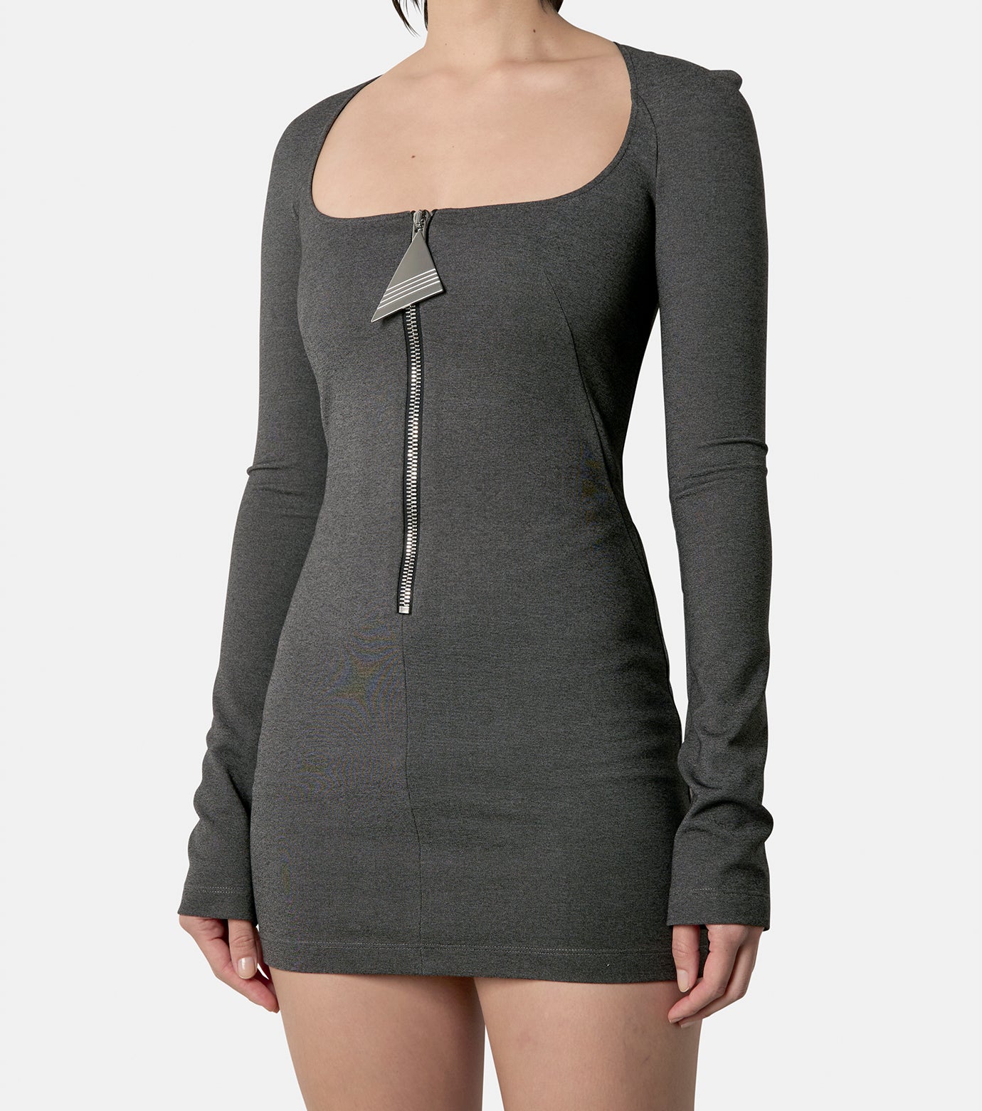 LS Mini Dress Zip Front