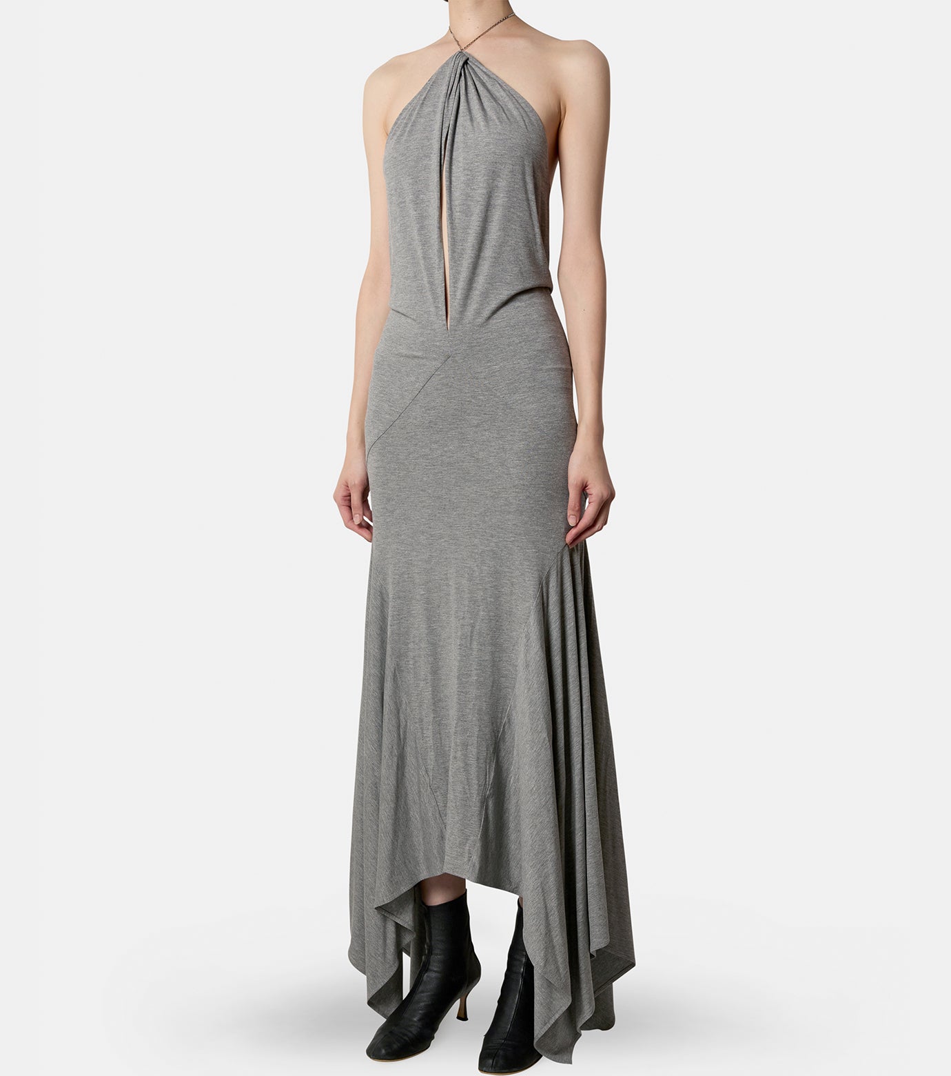 Jersey Melange Halter Dress