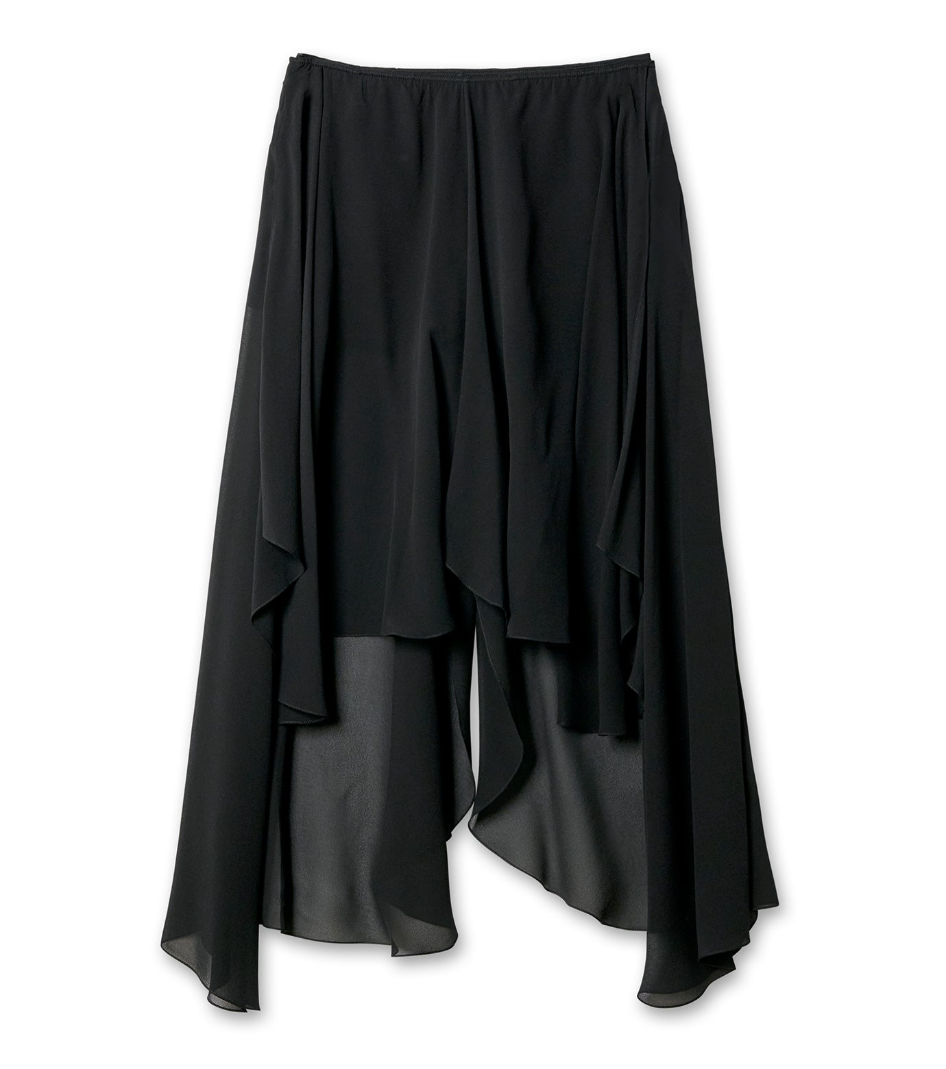 Silk Georgette Asymmetry Hem Skirt