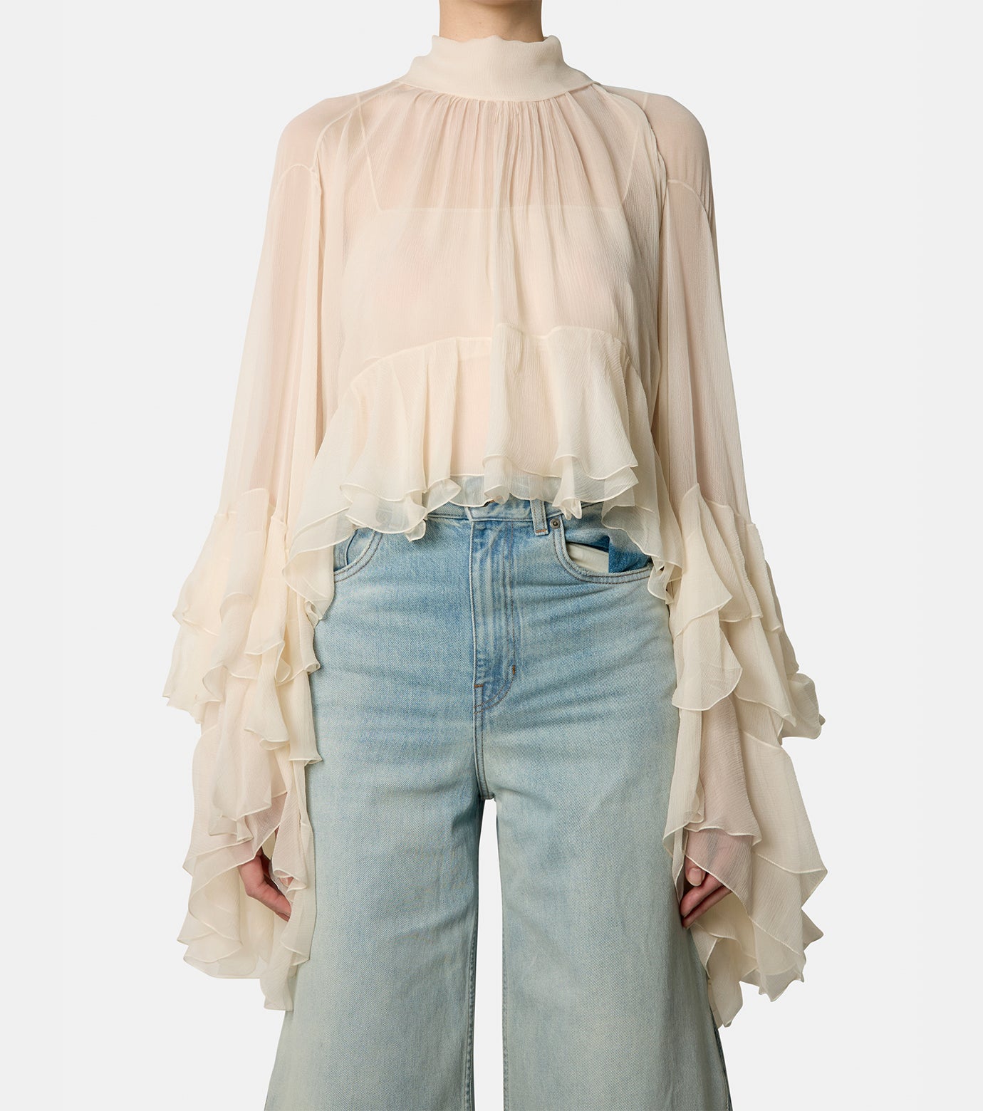 Silk Ruffle Top