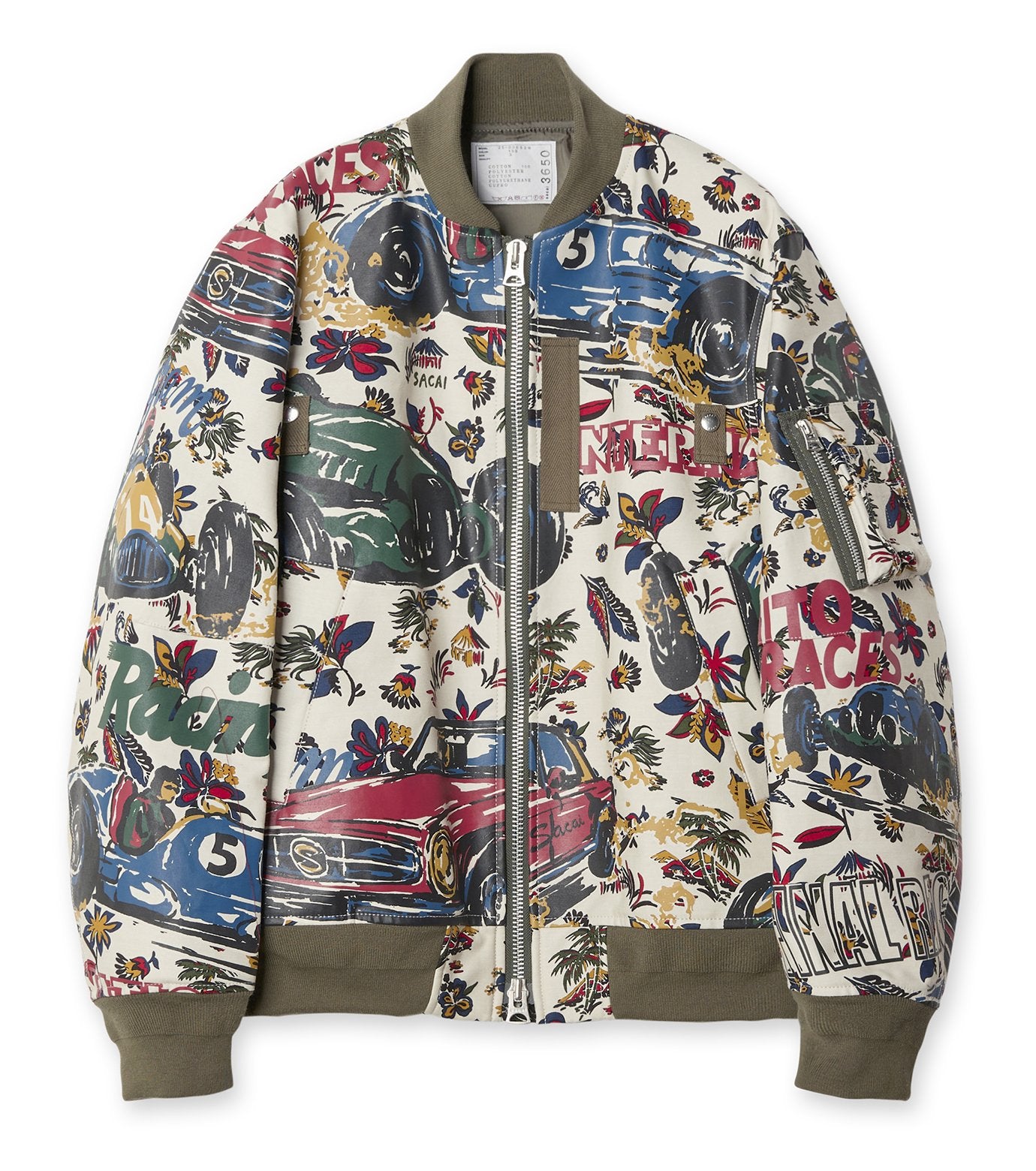 Car Race / Tropical Print Blouson