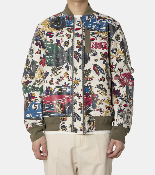 Car Race / Tropical Print Blouson