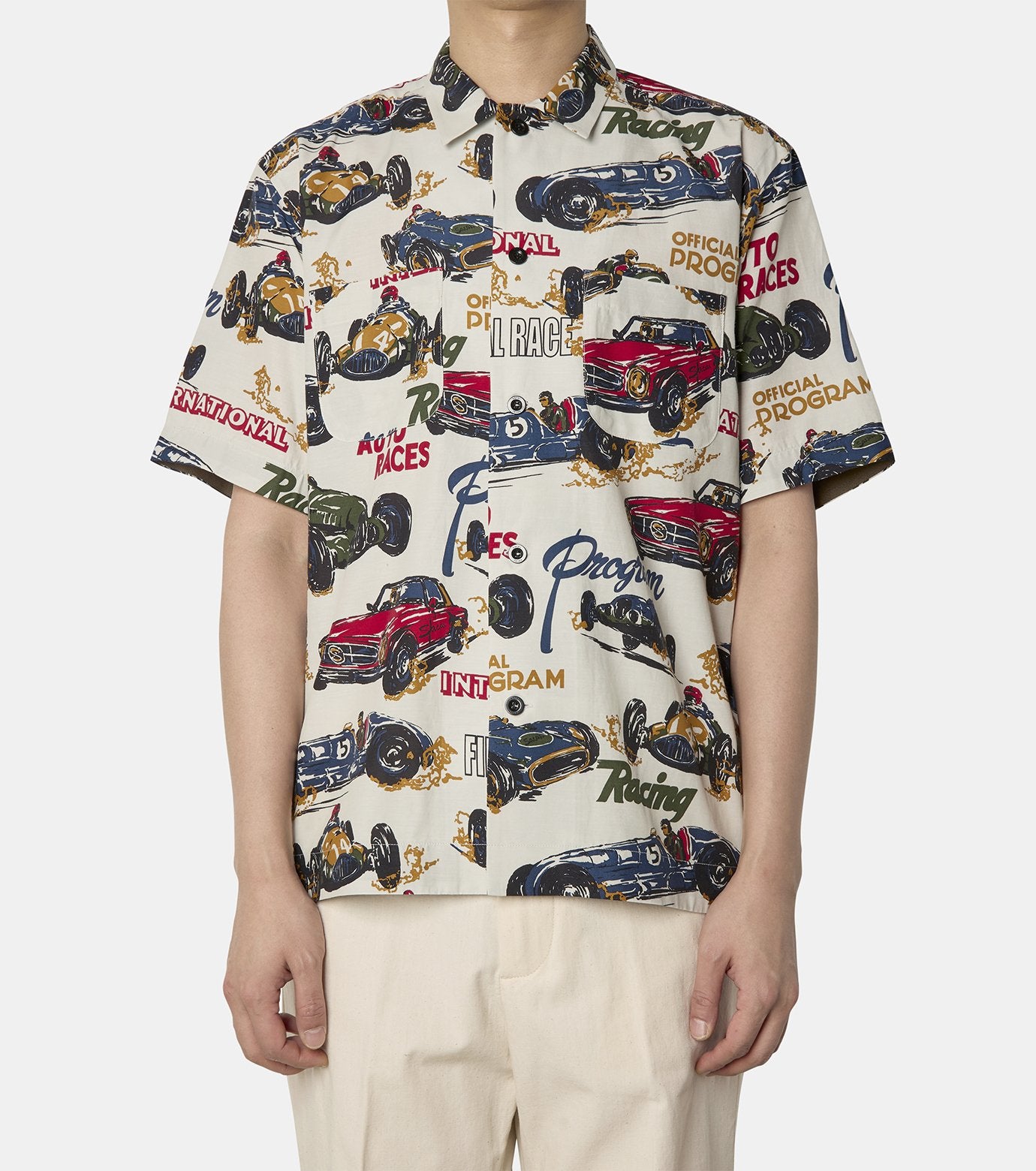 Car Race / Tropical Print Shirt