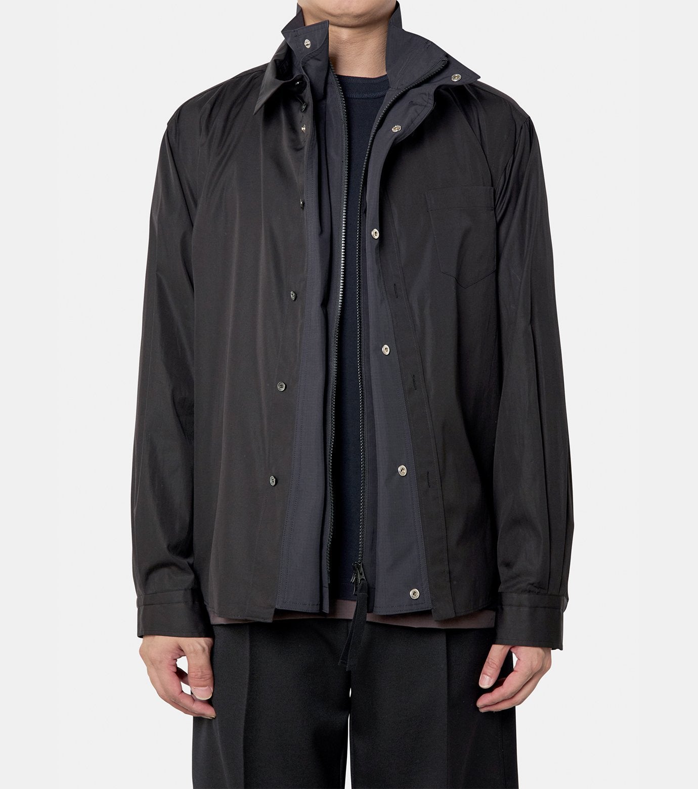 【関税・送料込】sacai ピンストライプ シングルブレスト ケープ 関税・送料込】sacai ピンストライプ シングルブレスト ケープ