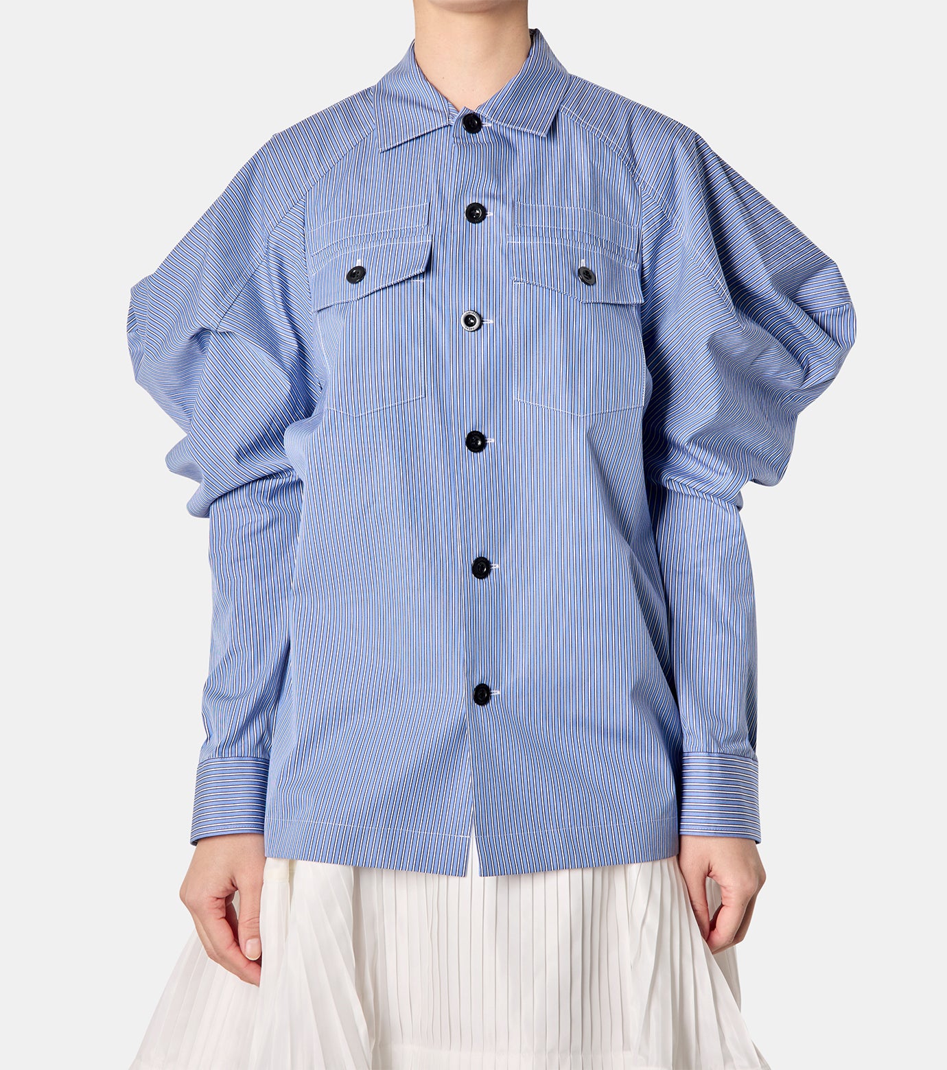 Cotton Poplin Puff Slv Shirt