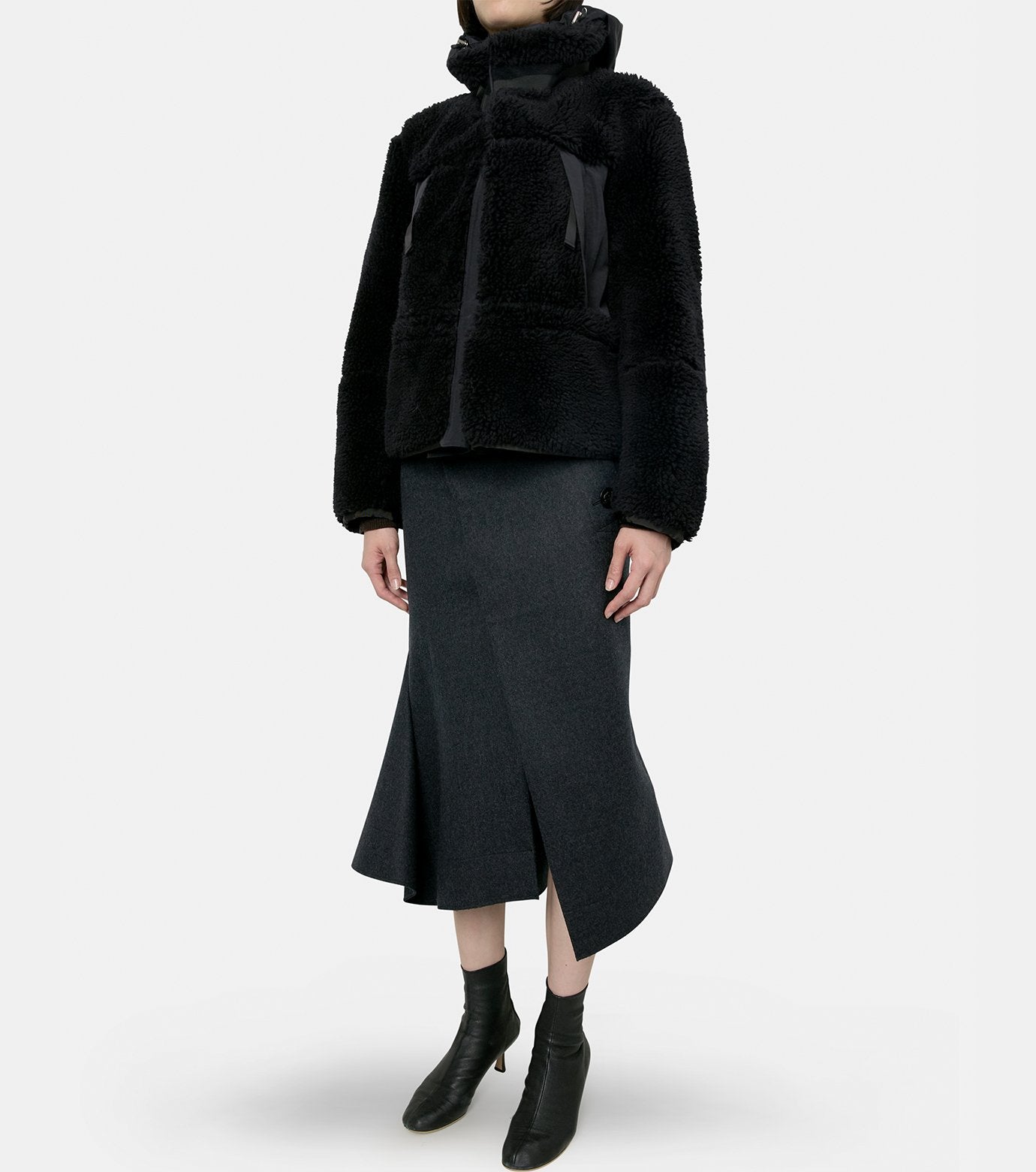 Faux Shearling x Grosgrain Blouson