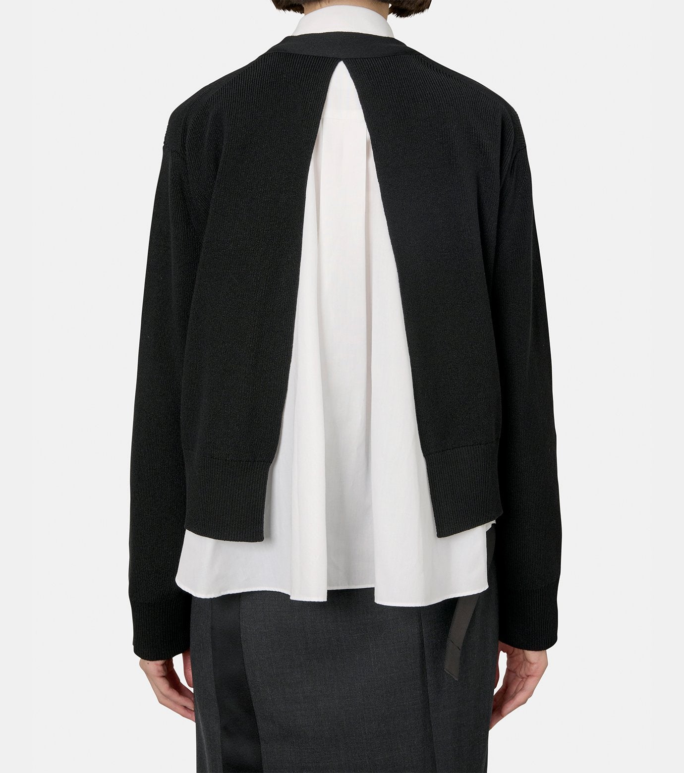 Poplin x Cotton Knit Cardigan