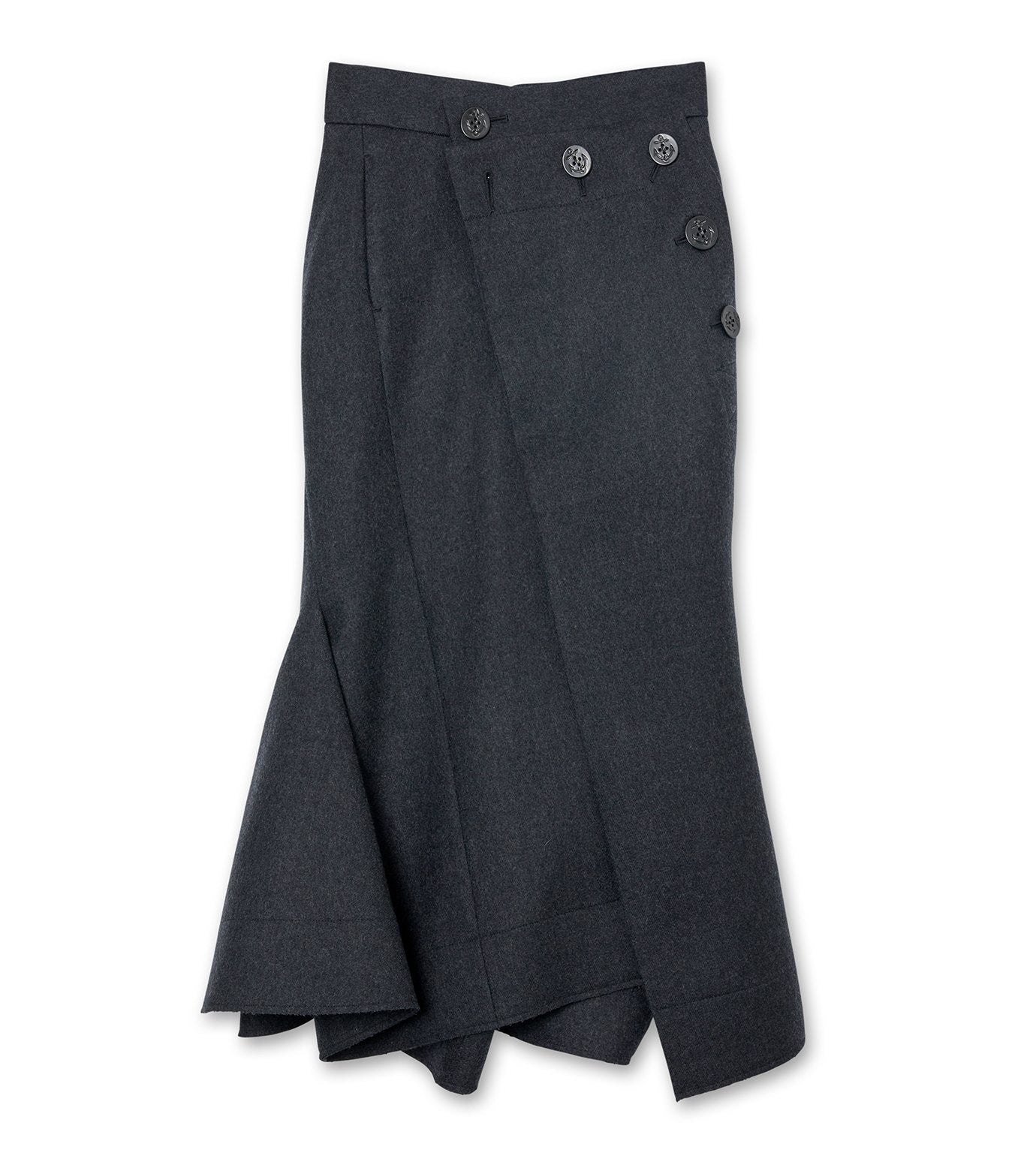 Wool Melton Midi Skirt