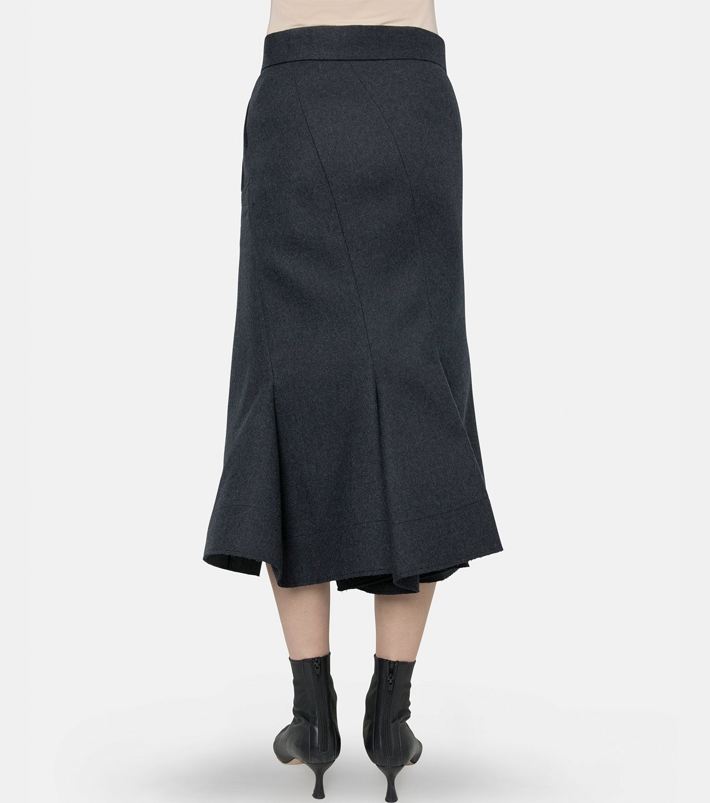 Wool Melton Midi Skirt