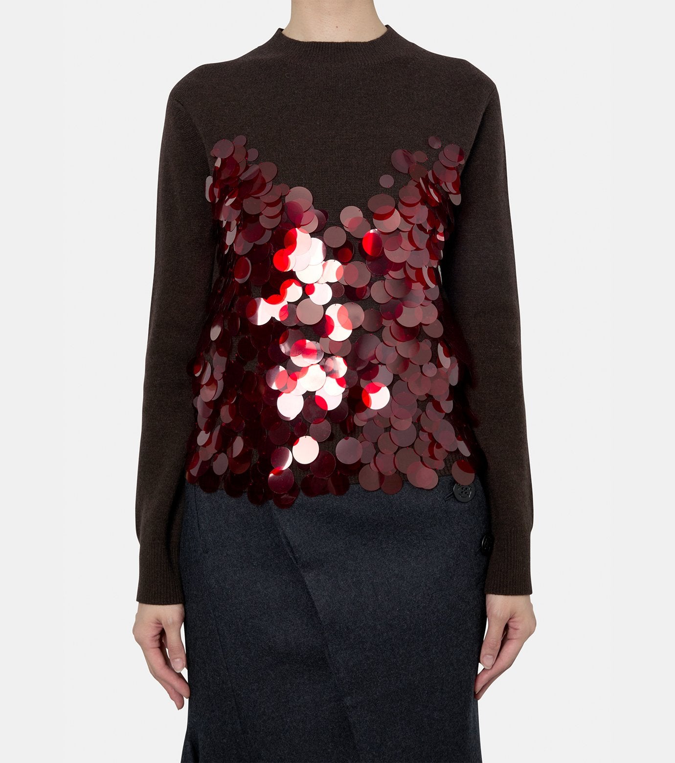 Sequin Embroidery x Wool Knit PO