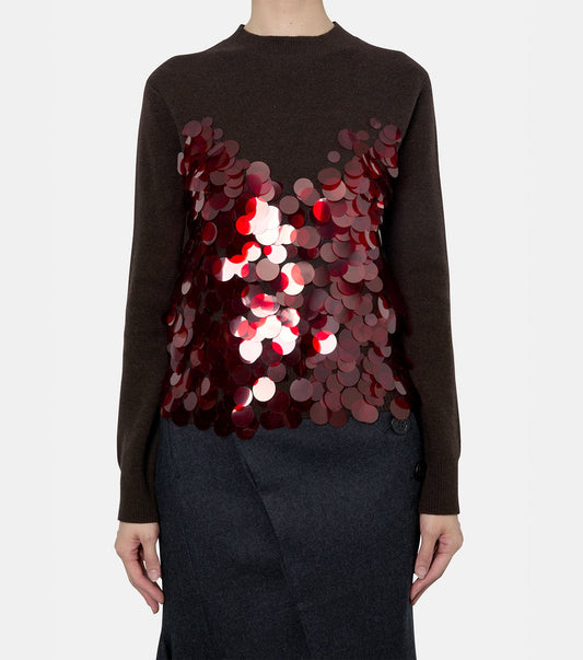 Sequin Embroidery x Wool Knit PO