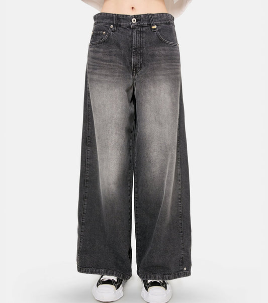 TUCKDETAIL DENIM TROUSERS