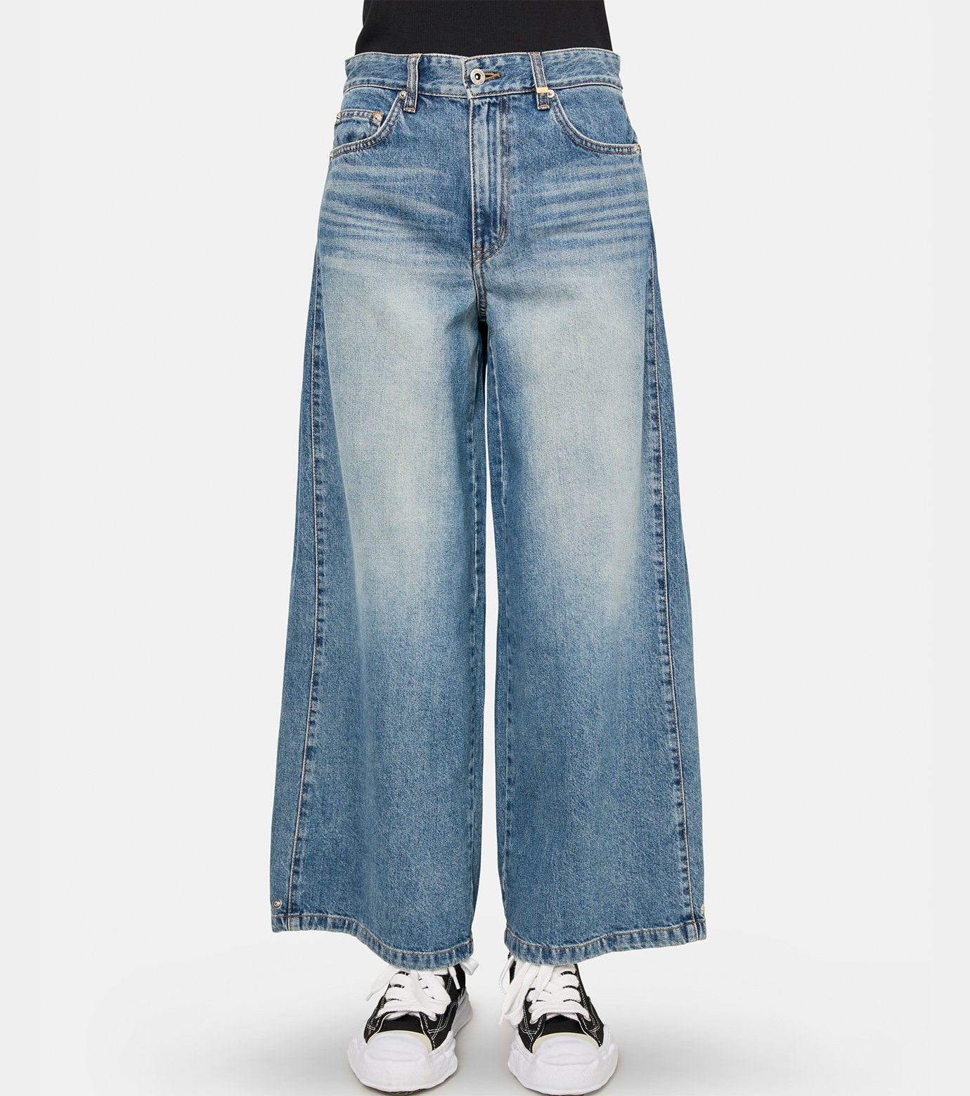 TUCKDETAIL DENIM TROUSERS