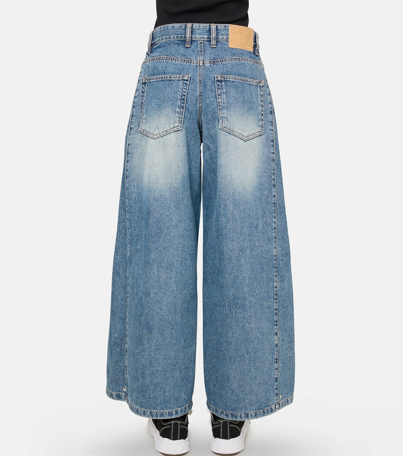 TUCKDETAIL DENIM TROUSERS