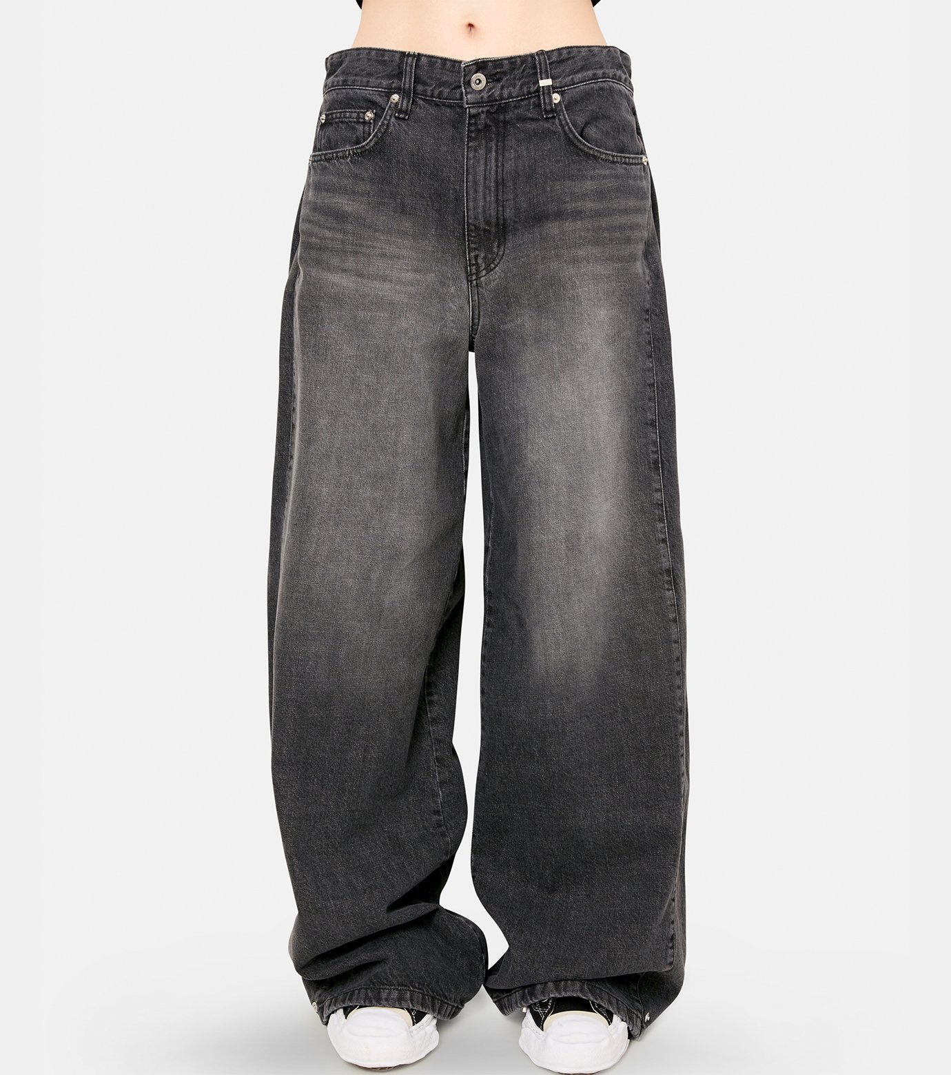 TUCKDETAIL DENIM TROUSERS