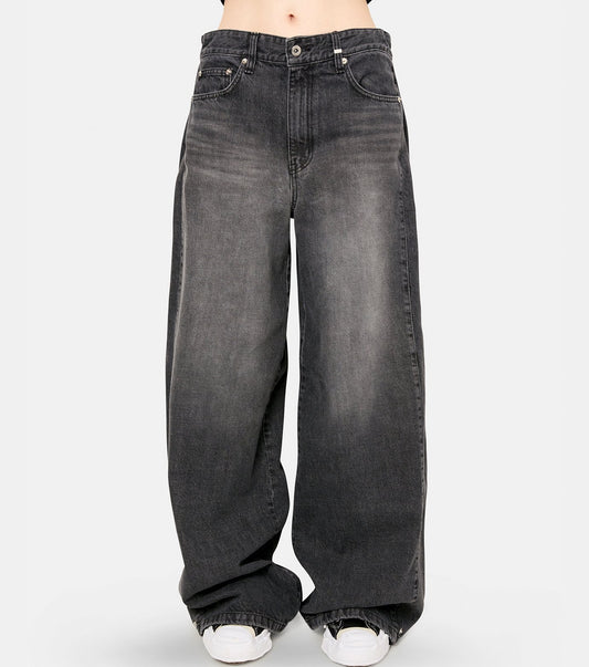 TUCKDETAIL DENIM TROUSERS