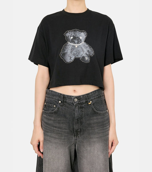 CROPPED TEDDY BEAR T-SHIRT
