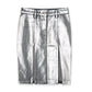Shiny Coated Denim Skirt