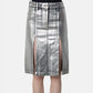 Shiny Coated Denim Skirt