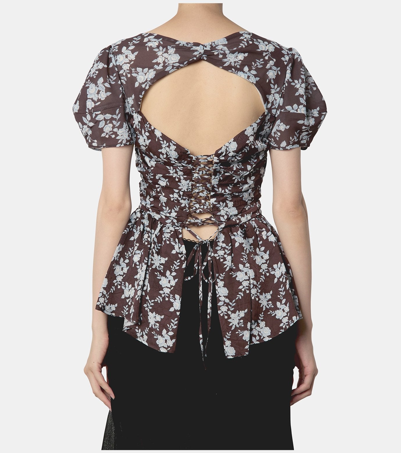 PUFF SLEEVE GATHERED BLOUSE