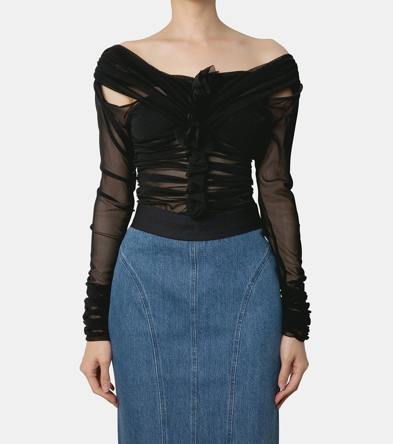 TULLE FRILLED BODYSUIT