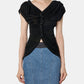 VELVET TULLE SHIRRING TOP