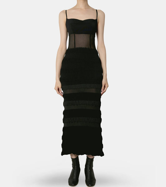 STRIPE KNIT CAMI DRESS