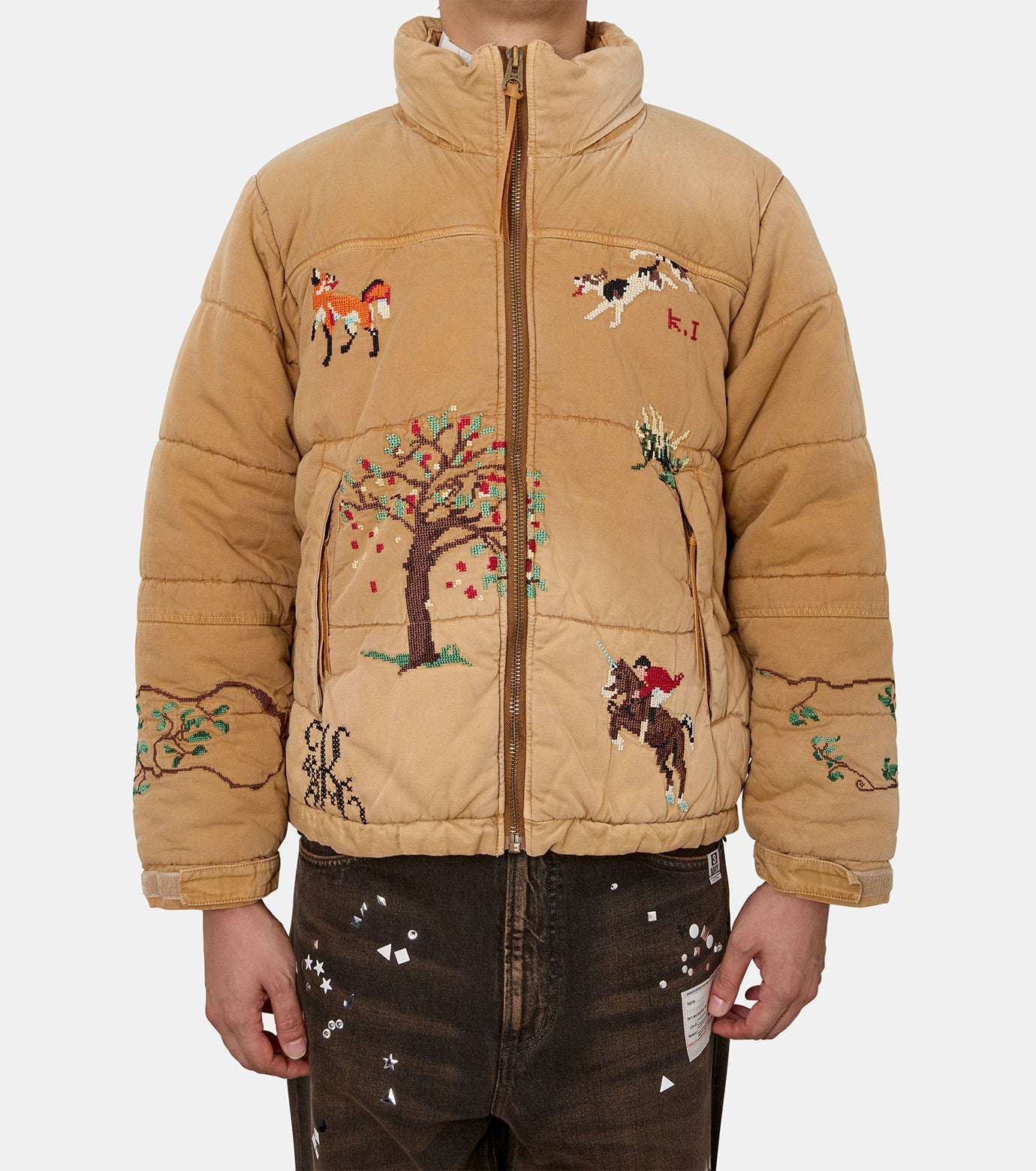 Vintage-effect puffer jacket