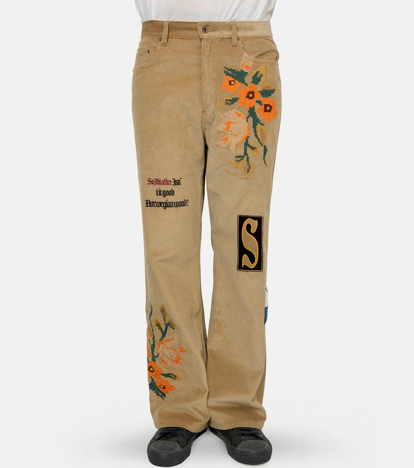 Embroidery-design pants