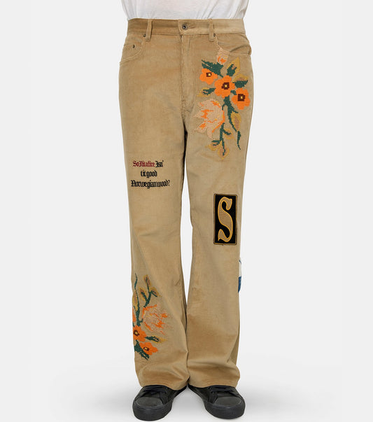 Embroidery-design pants