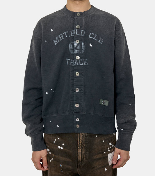 Vintage-effect sweat cardigan