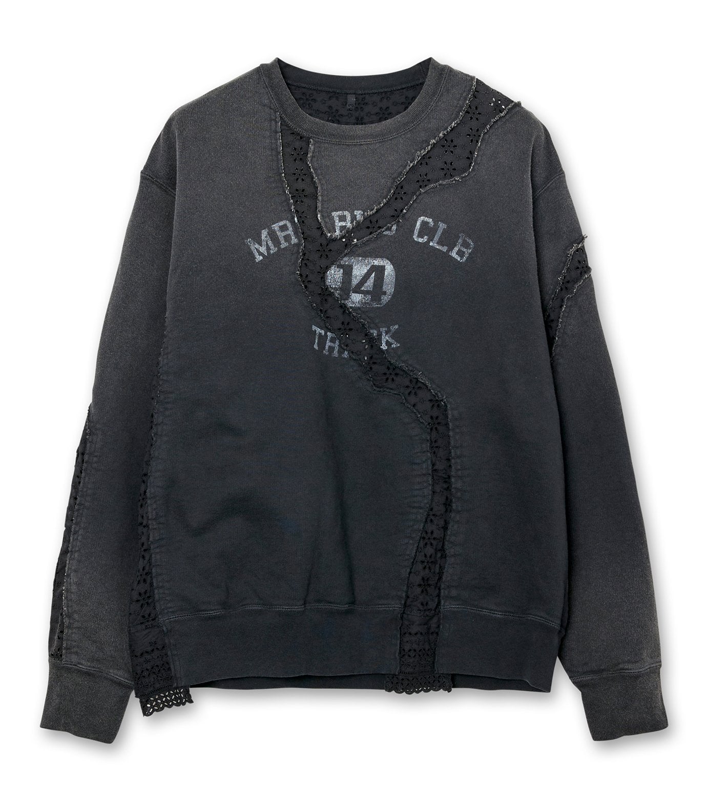 Vintage-effect asymmetric sweat shir