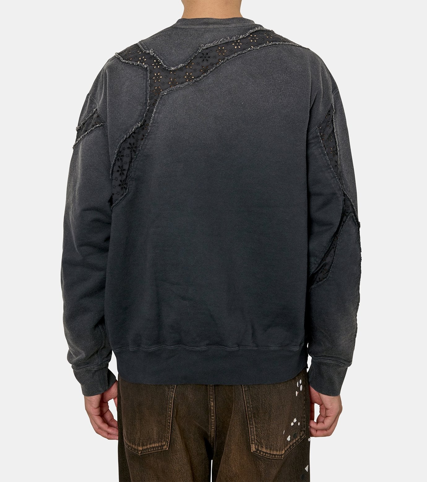 Vintage-effect asymmetric sweat shir