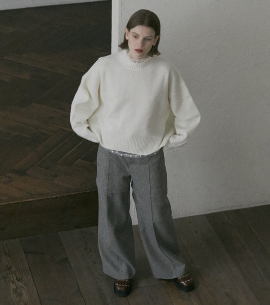 Wool Cashmere Crew Neck Knit