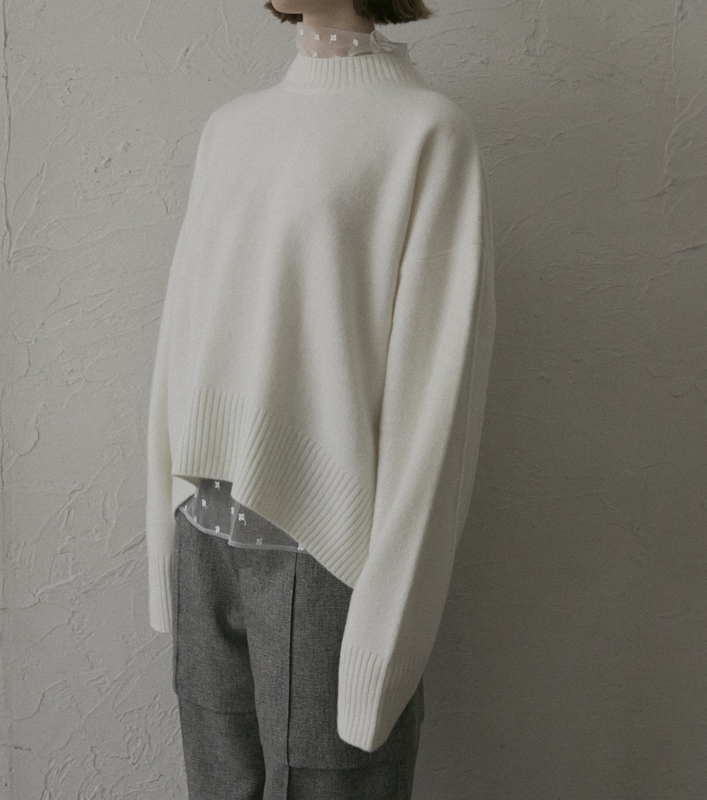 Wool Cashmere Crew Neck Knit