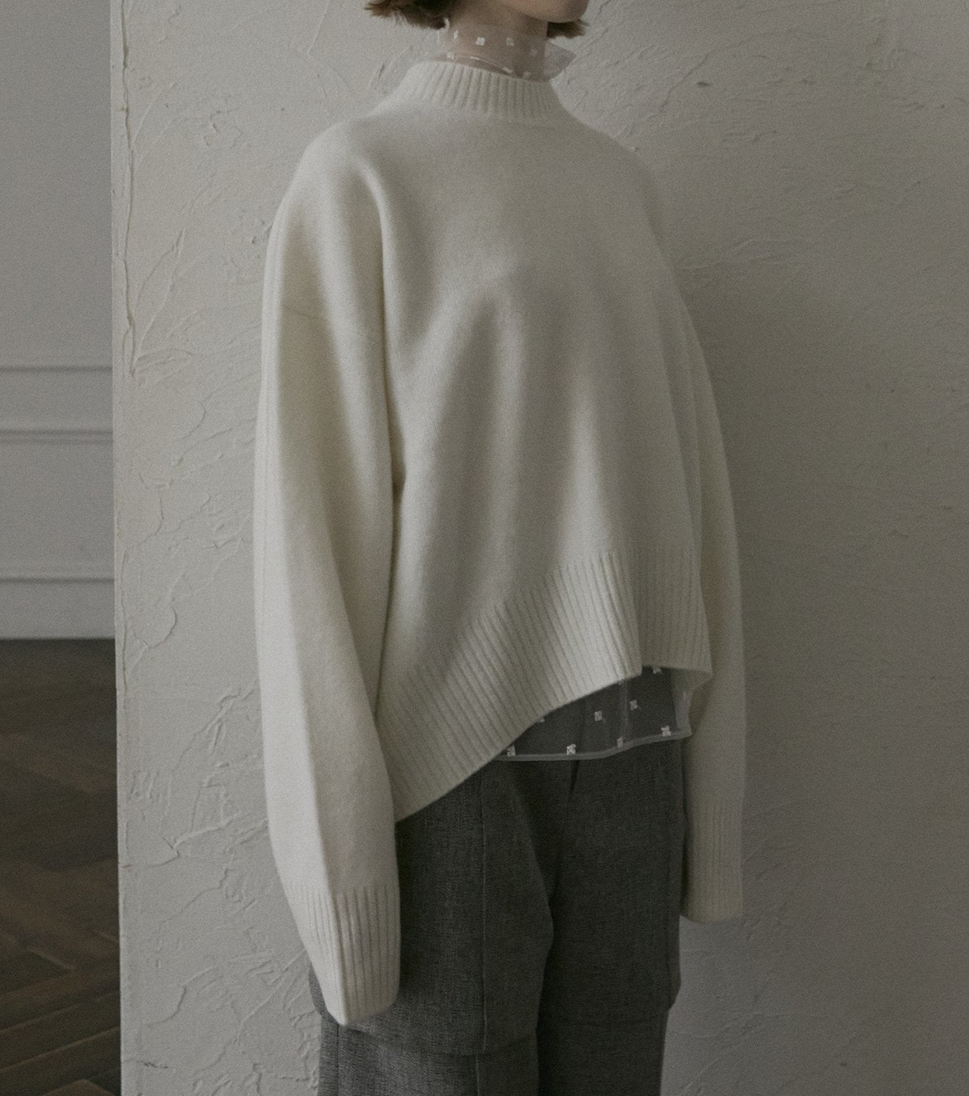 Wool Cashmere Crew Neck Knit