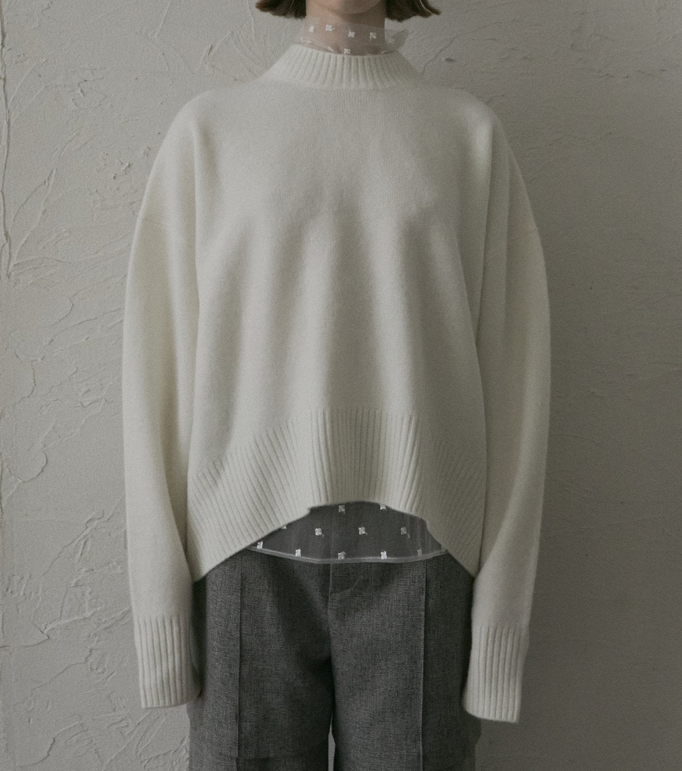 Wool Cashmere Crew Neck Knit