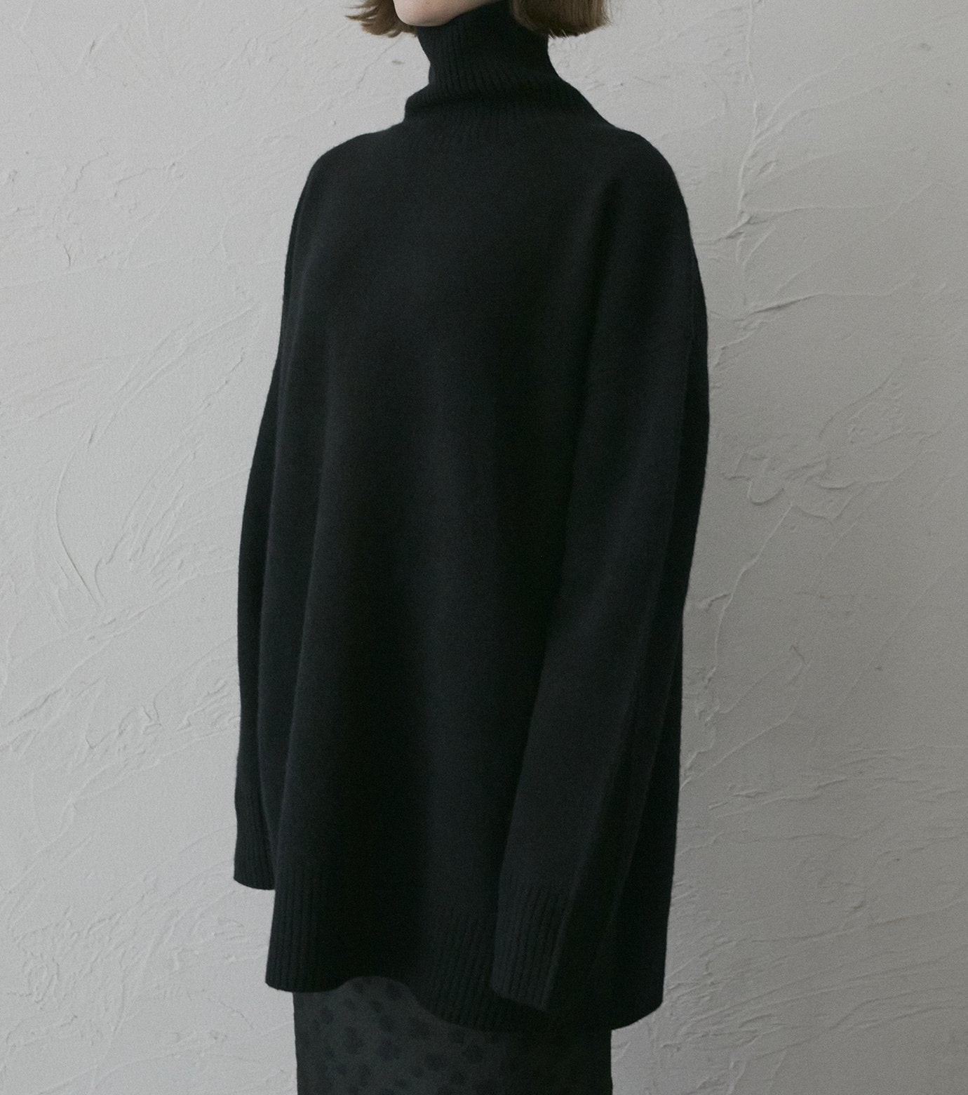 Wool Cashmere Turtle Neck Knit