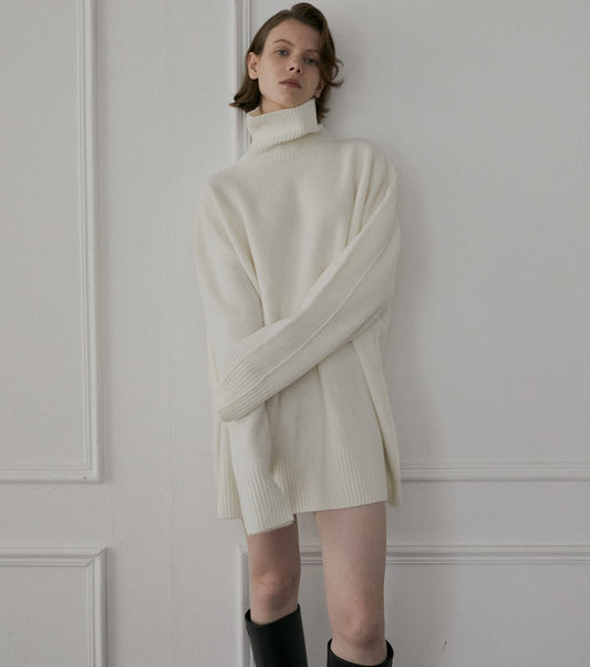 Wool Cashmere Turtle Neck Knit