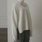 Wool Cashmere V Neck Knit