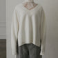 Wool Cashmere V Neck Knit