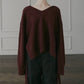 Wool Cashmere V Neck Knit