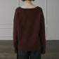 Wool Cashmere V Neck Knit