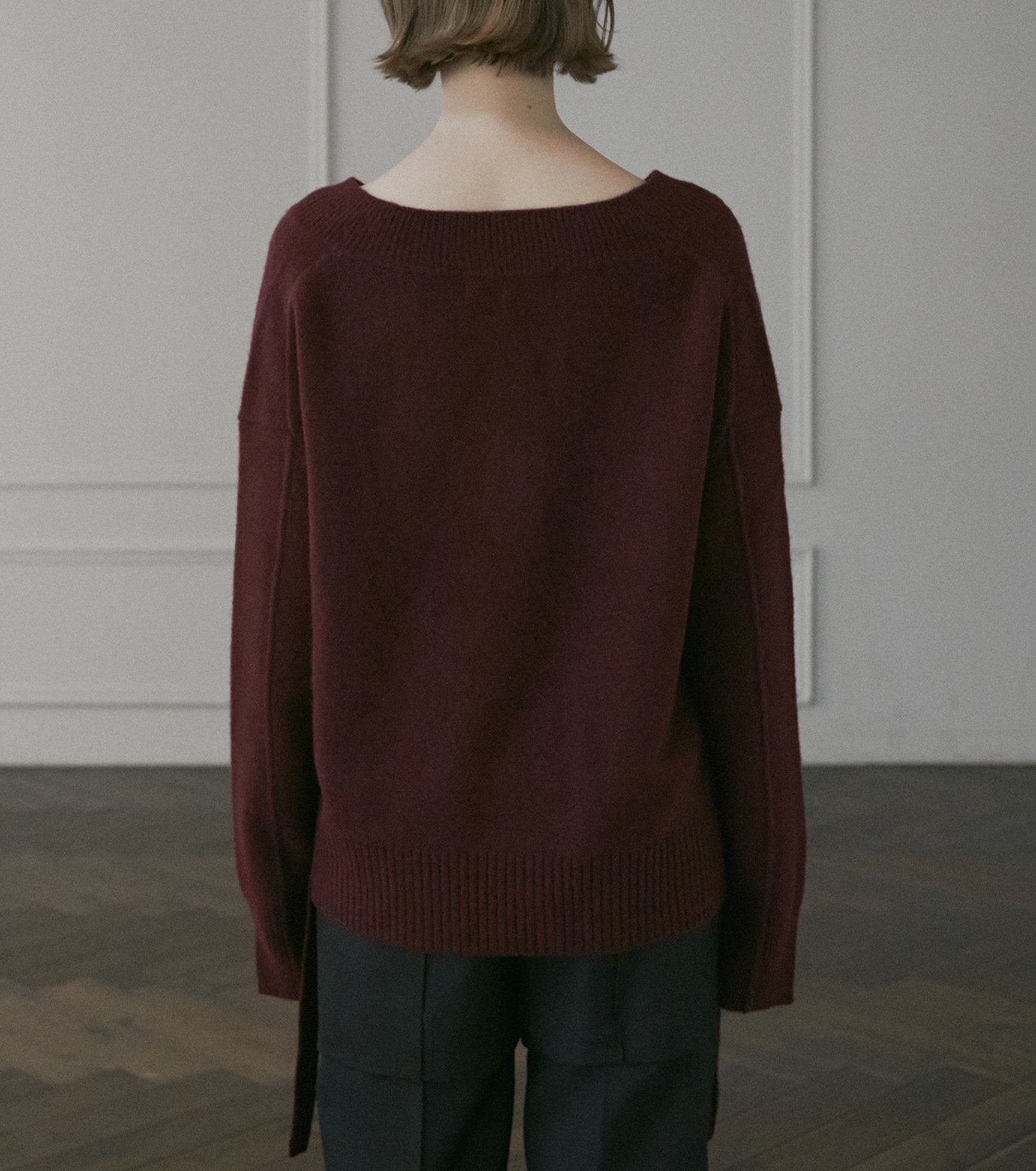 Wool Cashmere V Neck Knit