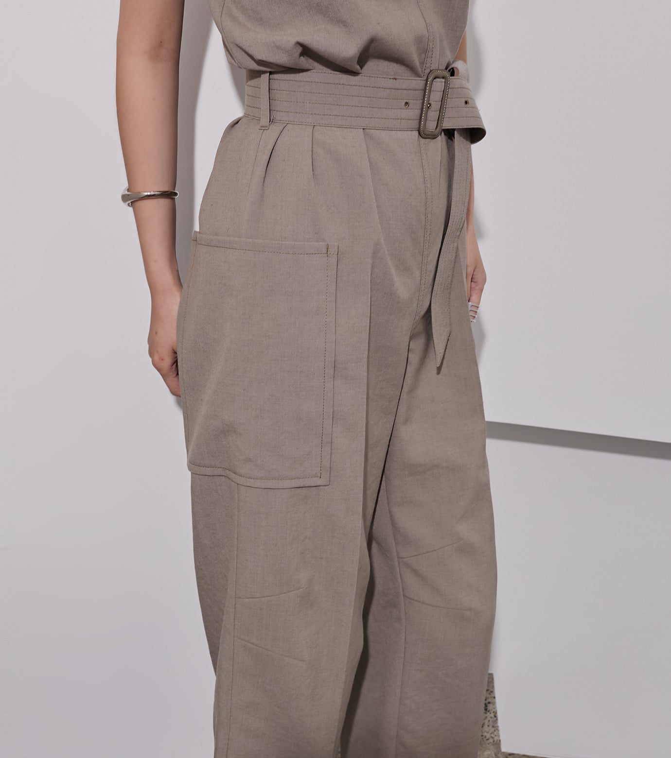 Belted Safari Jumpsuit ルシェルブルー Belted Safari Jumpsuit – RESTIR