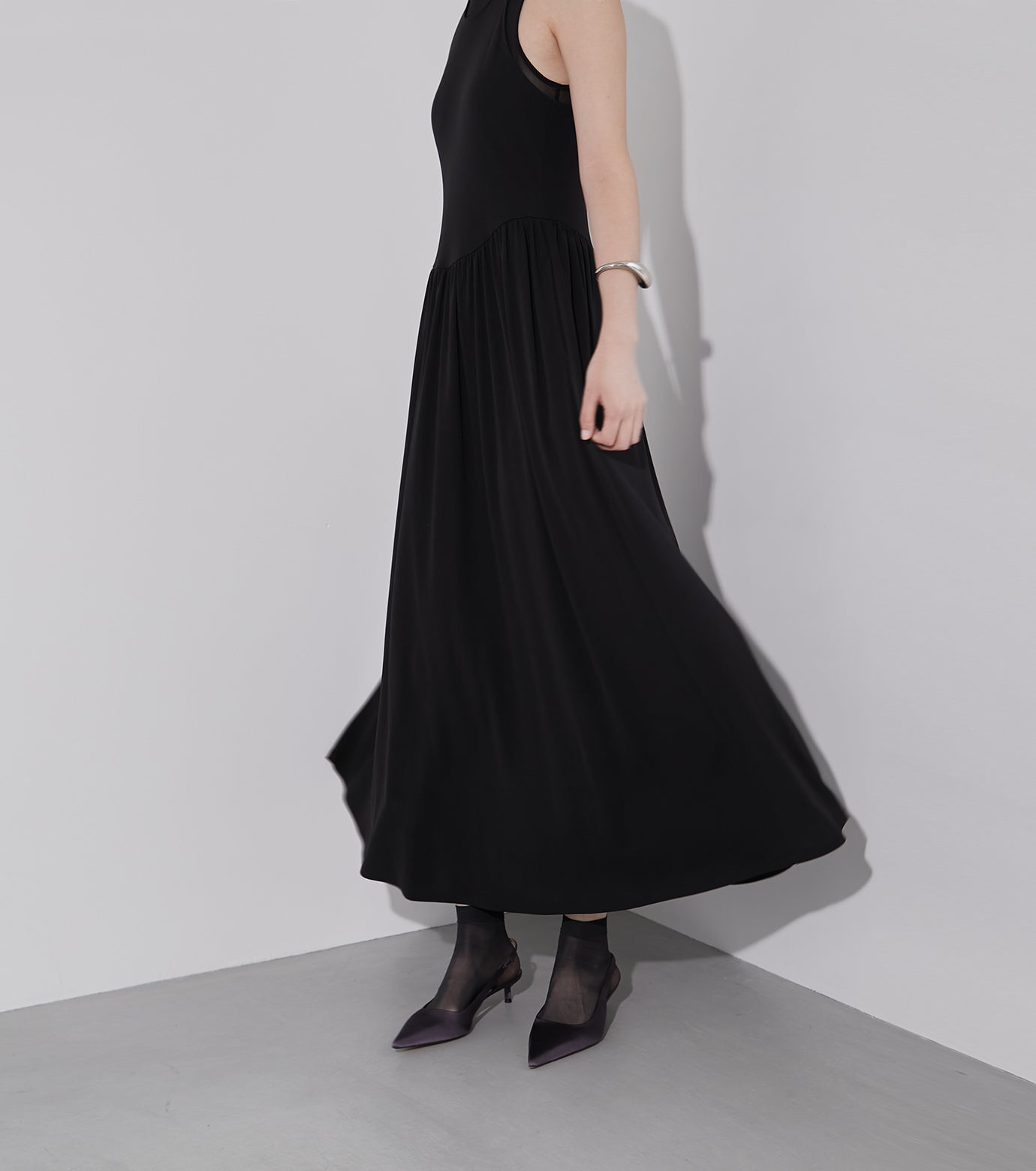 Sheer Layerd Jersey Dress