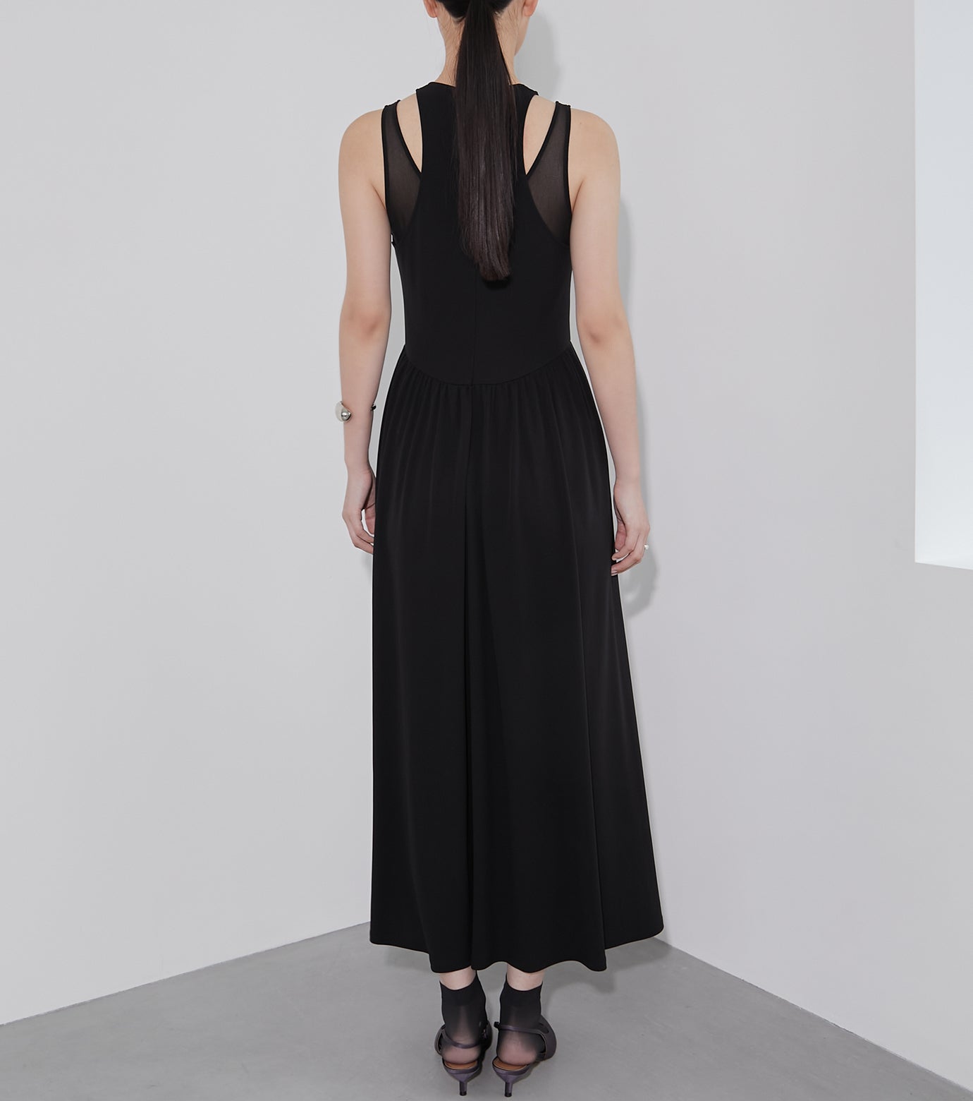 Sheer Layerd Jersey Dress