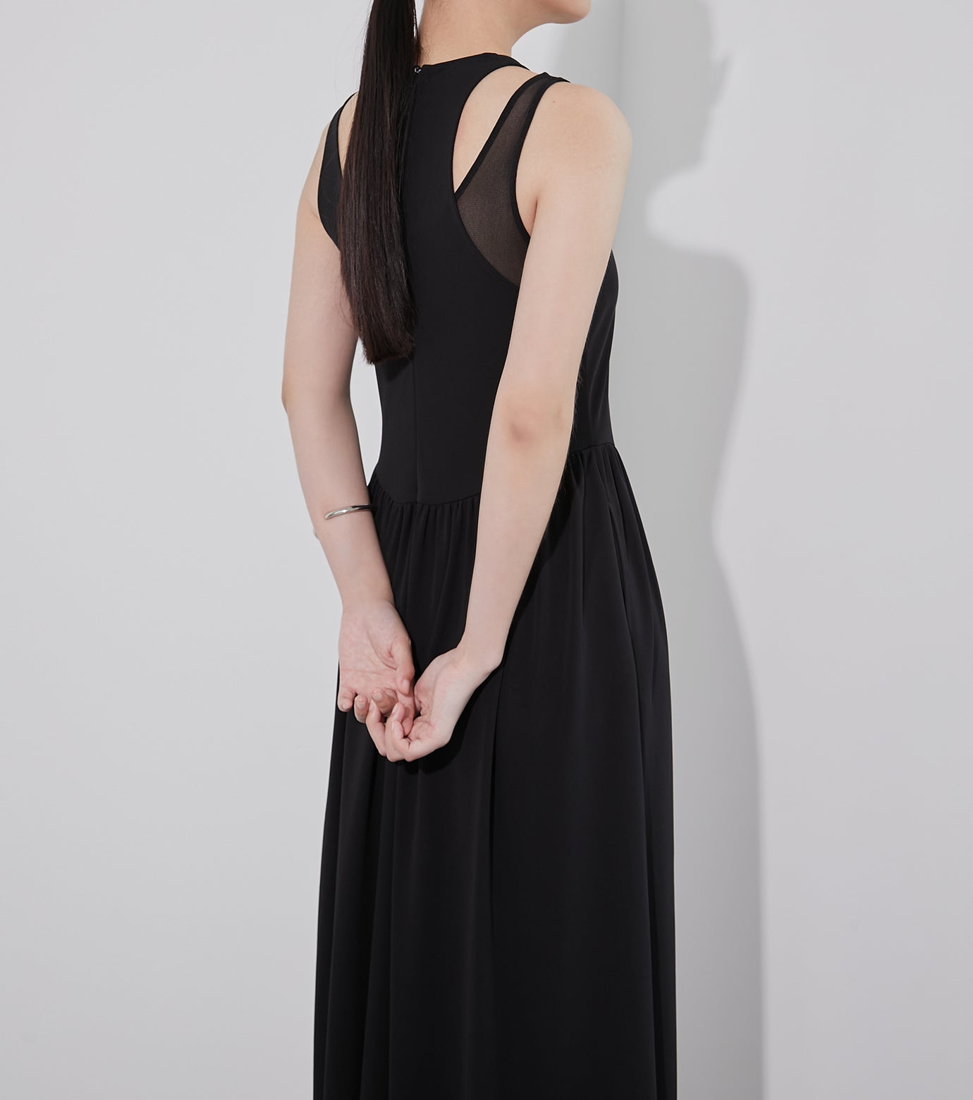 Sheer Layerd Jersey Dress